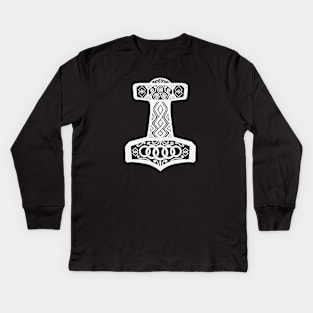 Mjolnir, Thor's Hammer Kids Long Sleeve T-Shirt